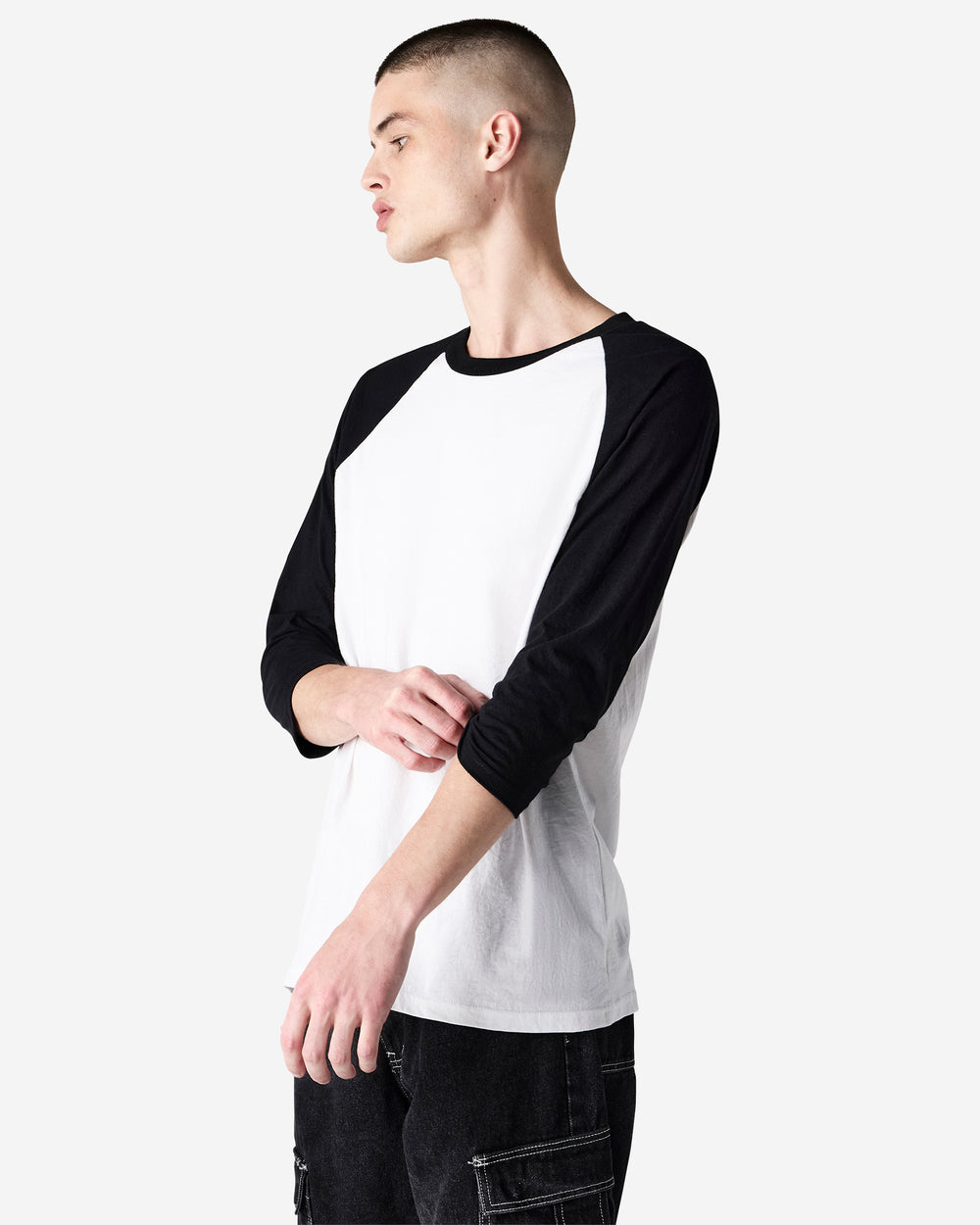 next image of Unisex Raglan T-Shirt - Relaxed Fit, 3/4 Sleeves, Soft Fabric