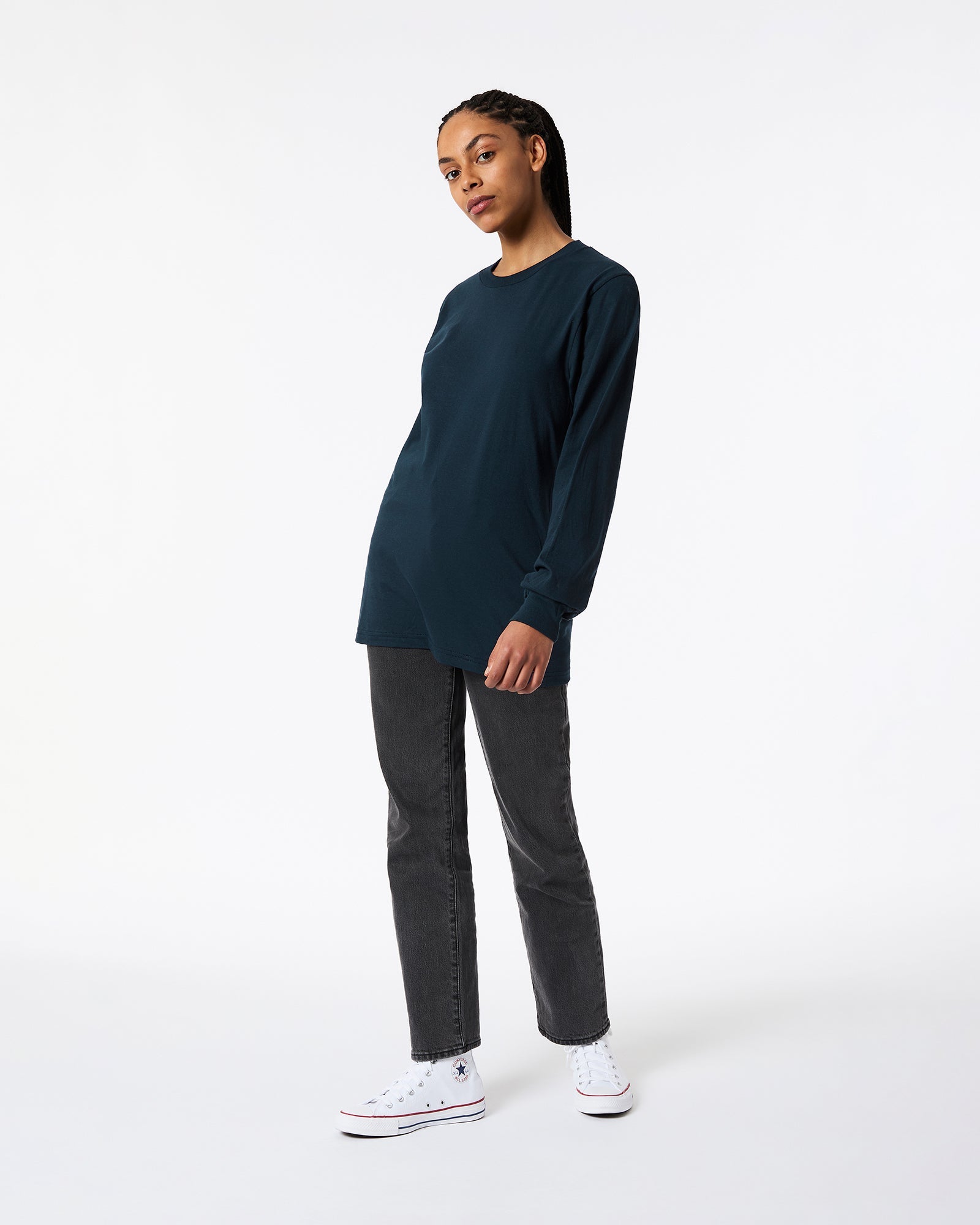 Fine Jersey Unisex Long Sleeve Crew Neck T-shirt